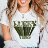 Lucky Vibes Retro St Patrick's Day Irish Shamrock T-shirt