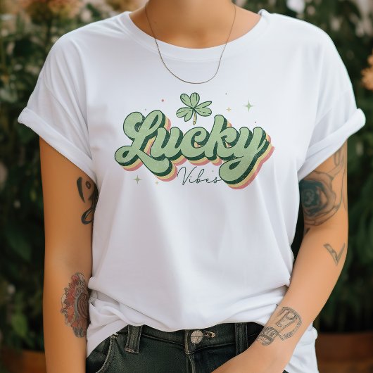 Lucky Vibes Shamrock St. Patrick's Day T-shirt