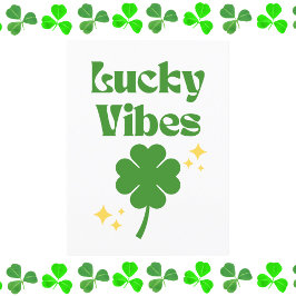 Lucky Vibes St. Patrick's Day Briefkaart