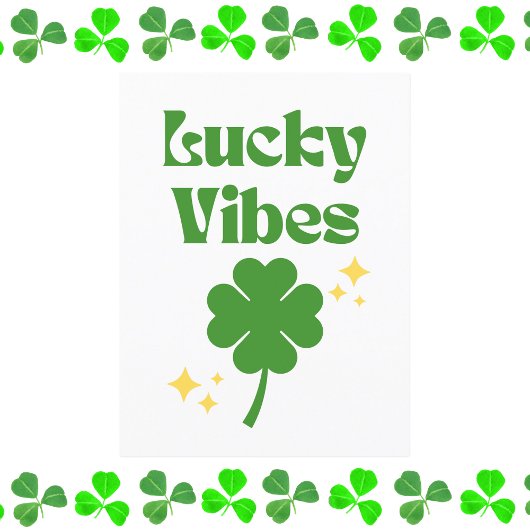 Lucky Vibes St. Patrick's Day Briefkaart