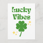 Lucky Vibes St. Patrick's Day Briefkaart (Voorkant)