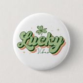 Lucky Vibes St. Patrick's Day Button (Voorkant)