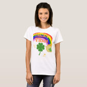 Lucky Vibes - St. Patrick's Day Rainbow & Clover D T-shirt (Voorkant volledig)
