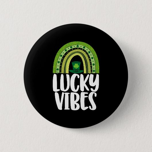 Lucky Vibes St Patricks Day Ronde Button 5,7 Cm (Voorkant)