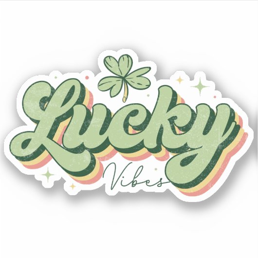 Lucky Vibes St. Patrick's Day Vinyl Sticker (Voorkant)