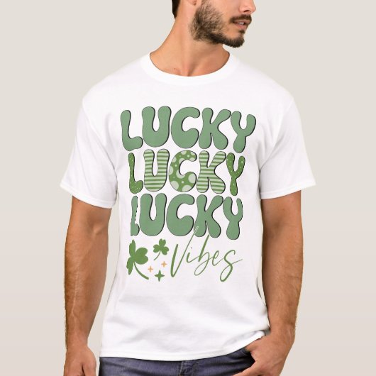 Lucky Vibes T-Shirt, St. Patrick's Day T-Shirt (Voorkant)