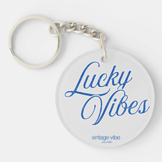 Lucky Vibes Vintage Esthetiek Ronde Acryl Sleutelhanger