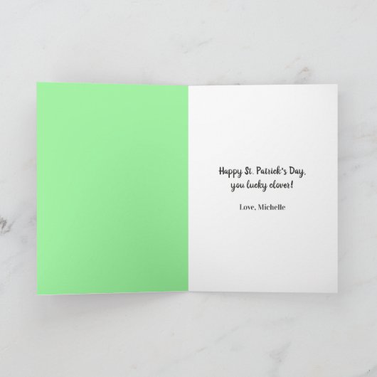 Lucky Vier Leaf Clover Happy St. Patricks Day Feestdagen Kaart (Binnen)