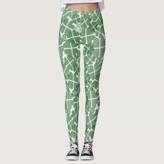 Lucky Vier Leaf Clover-Leggings Leggings (Voorkant)
