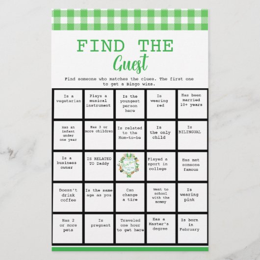 Lucky Vind de Gast Bingo Baby shower Spel Flyer (Voorkant)