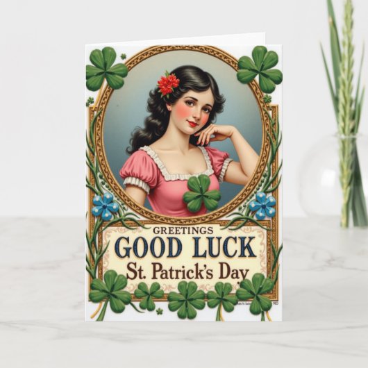 Lucky Vintage Greetings Day Card Kaart (Voorkant)