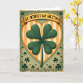 Lucky Vintage St. Patrick Dag Kaart (Gele Bloem)