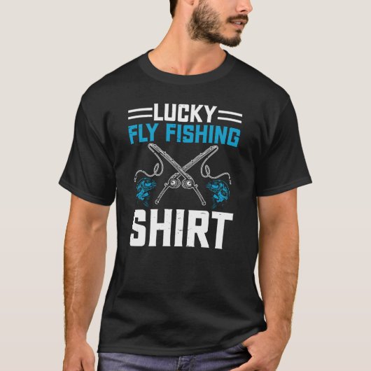 Lucky vissen shirt grappig humor T-shirt (Voorkant)