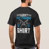 Lucky vissen shirt grappig humor T-shirt (Achterkant)