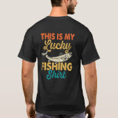 Lucky vissen shirt grappig humor T-shirt (Achterkant)