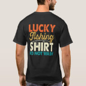 Lucky vissen shirt grappig humor T-shirt (Achterkant)