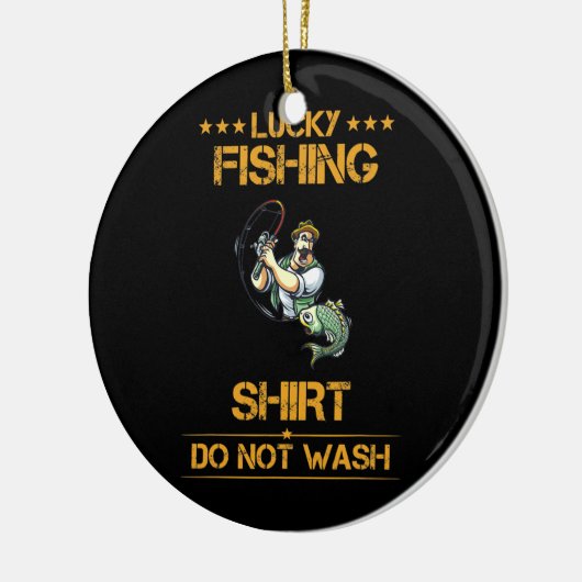 Lucky Vist geen grappige tekst Keramisch Ornament (Links)