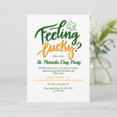 Lucky voelen?  St. Patrick's Day Invitation Kaart (Staand voorkant)