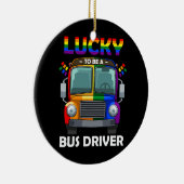 Lucky voor buschauffeur LGBT Q Cool Rainbow Gay Keramisch Ornament (Rechts)