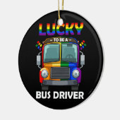 Lucky voor buschauffeur LGBT Q Cool Rainbow Gay Keramisch Ornament (Links)