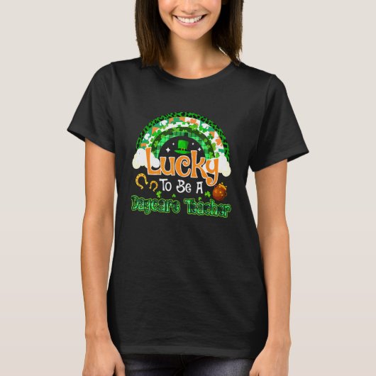 Lucky voor dagleraar Shamrock Rainbow Patri T-shirt (Voorkant)