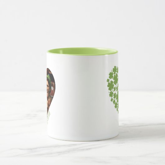 Lucky voor Ierse foto-Mok met Shamrock Heart Mok (Midden)