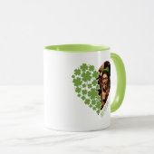 Lucky voor Ierse foto-Mok met Shamrock Heart Mok (Voorkant rechts)