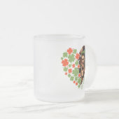 Lucky voor Irish Photo Cup met Shamrock Heart Matglas Koffiemok (Voorkant rechts)