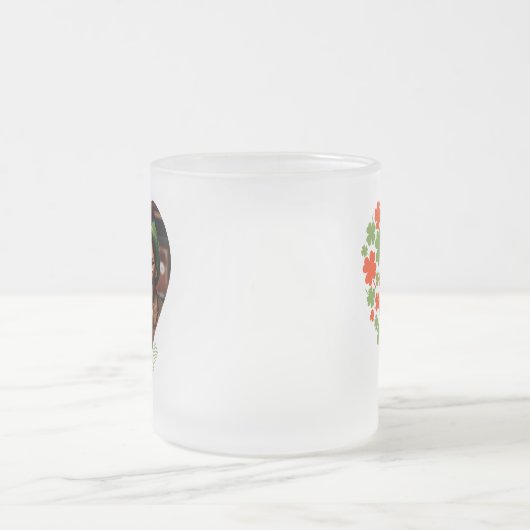 Lucky voor Irish Photo Cup met Shamrock Heart Matglas Koffiemok (Center)