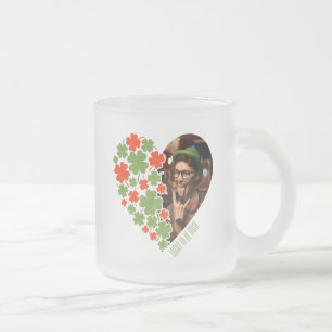 Lucky voor Irish Photo Cup met Shamrock Heart Matglas Koffiemok