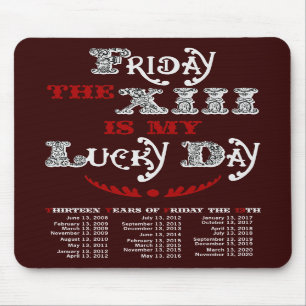 Lucky Vrijdag de 13e Donkere Mousepad Muismat
