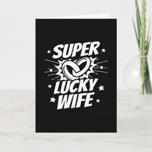 Lucky vrouw getrouwd paar Schattige bruiloft Jubil Kaart (Voorkant)