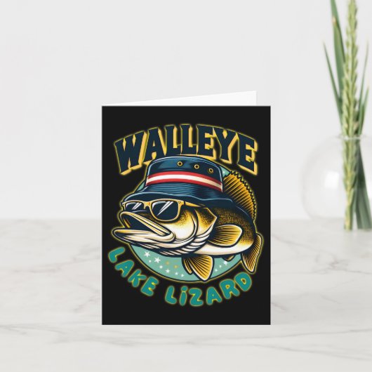 Lucky Walleye Lake Lizard Gevist Kaart (Voorkant)
