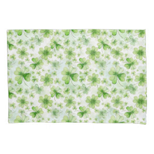 Lucky Watercolor Four Leaf Clover Ierse Moeder Vad Kussensloop