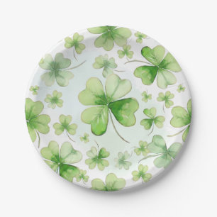 Lucky Watercolor Four Leaf Clover Ierse Moeder Vad Papieren Bordje