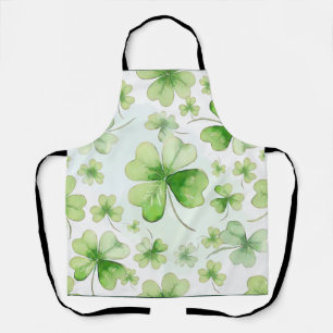Lucky Watercolor Four Leaf Clover Ierse Moeder Vad Schort