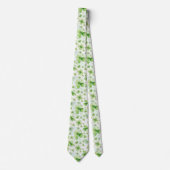 Lucky Watercolor Four Leaf Clover Ierse Moeder Vad Stropdas (Voorkant)