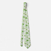Lucky Watercolor Four Leaf Clover Ierse Moeder Vad Stropdas (Achterkant)