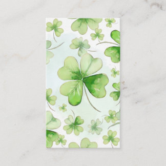 Lucky Watercolor Vierbladige Klaver Ierse Moeder V Visitekaartje