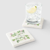 Lucky Waterverf Klaver Bloemen Stenen Onderzetter (Zijkant)