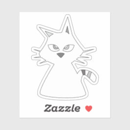 Lucky White Cat Sticker