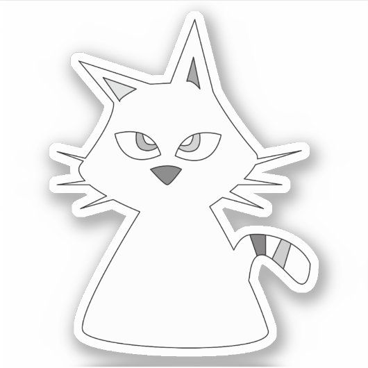 Lucky White Cat Sticker (Voorkant)