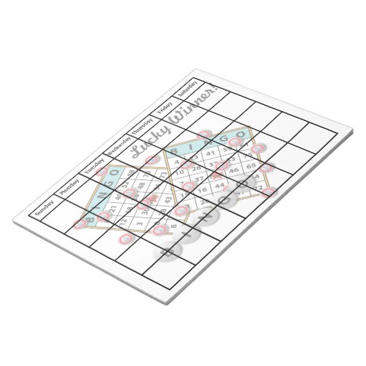 Lucky Winner Bingo Thema Blank Kalender Notitieblok (Schuin)