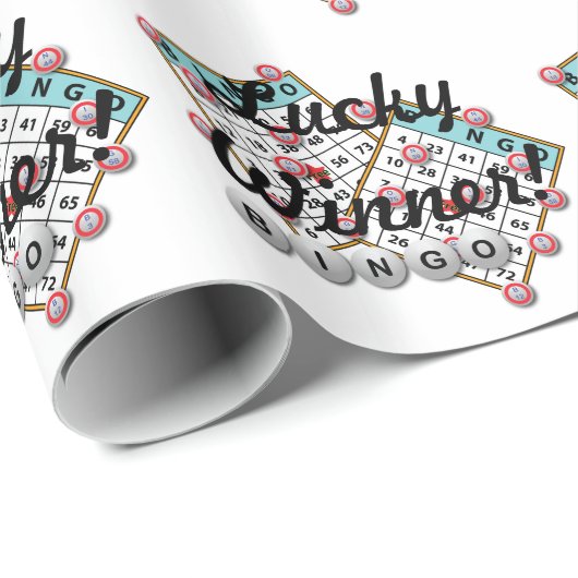 Lucky Winner Bingo Theme Cadeaupapier (Rol Hoek)