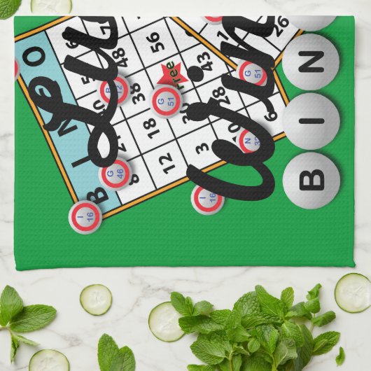 Lucky Winner Bingo Theme Theedoek (Gevouwen)