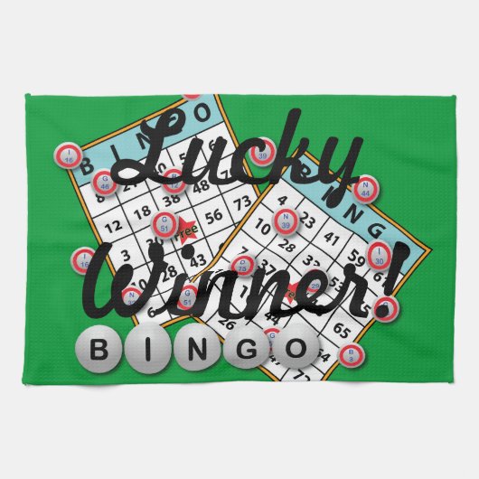 Lucky Winner Bingo Theme Theedoek (Horizontaal)