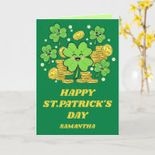 Lucky Wishes St. Patrick’s Day Kaart (Gele Bloem)