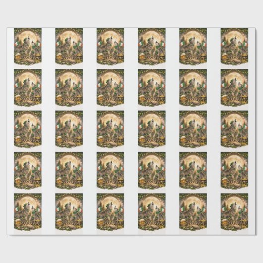 Lucky Wolf Pack – St. Patrick’s Day Family Howling Cadeaupapier (Vlak)