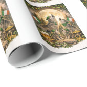 Lucky Wolf Pack – St. Patrick’s Day Family Howling Cadeaupapier (Rol Hoek)
