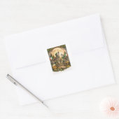 Lucky Wolf Pack – St. Patrick's Day Familie Huilt Vierkante Sticker (Envelop)